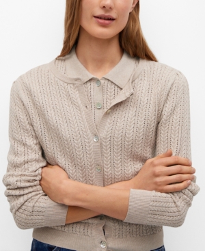 Openwork Knit Cotton Cardigan