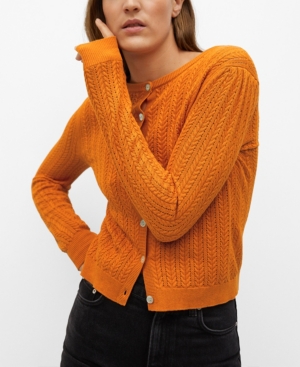 Openwork Knit Cotton Cardigan