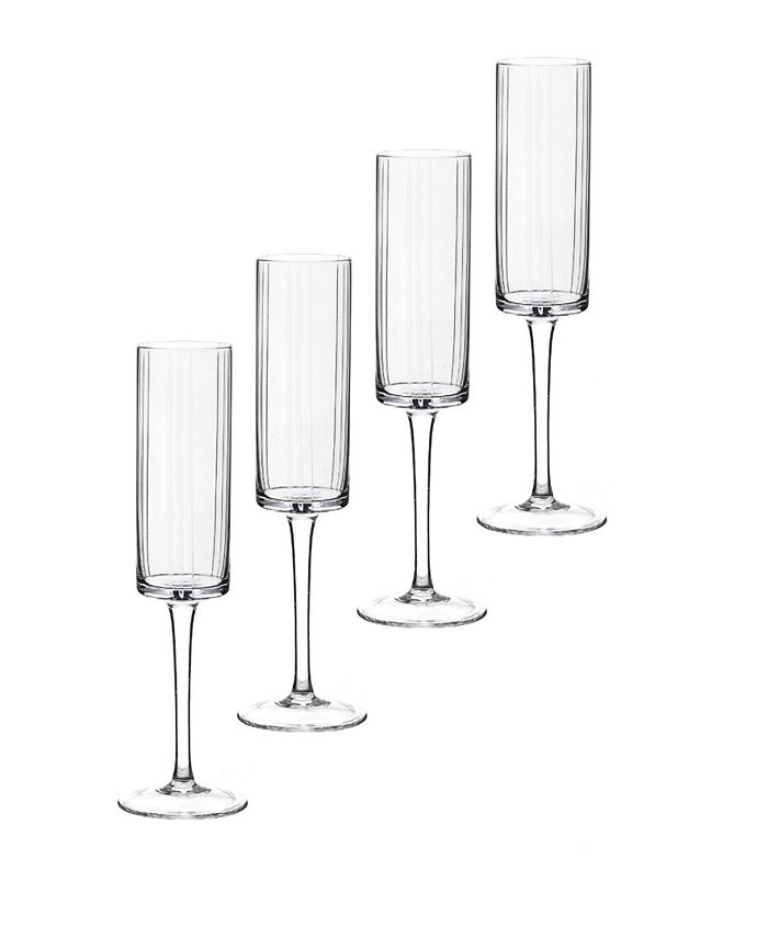 Qualia Glass Trilogy Flute Crystal Stemware, Set of 4 Macy's