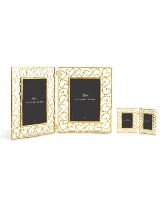 Double Heart Frame Gold 5x7