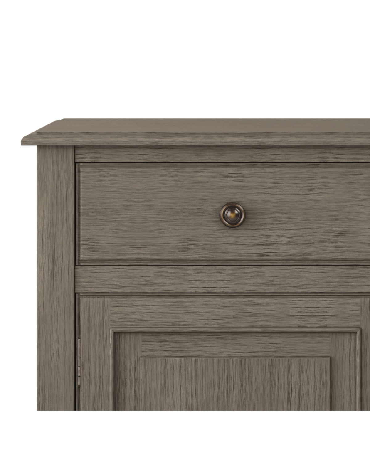 Shop Simpli Home Connaught Solid Wood Entryway Storage Cabinet In Farmhouse Gray