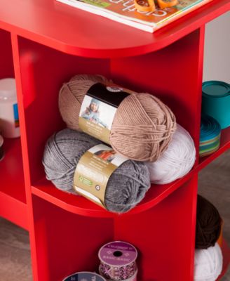 Southern Enterprises Sil Expandable Rolling Sewing Table, Craft Station - Universal Style