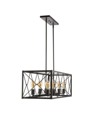 Galax 8-Light Adjustable Iron Farmhouse Industrial LED Dimmable Pendant