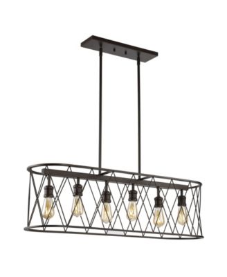 Marion 6-Light Adjustable Iron Farmhouse Rustic LED Dimmable Pendant