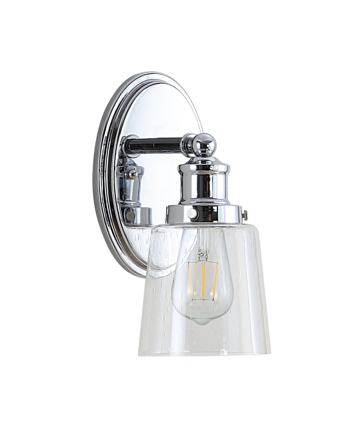 Beverly 1-Light Glass Classic Cottage Led Vanity Light - Silver-tone