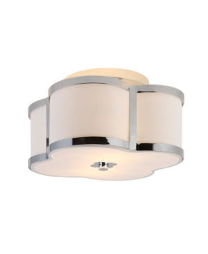 Jonathan Y Quatrefoil Scalloped Shade Classic Glam Led Flush Mount In Silver-tone