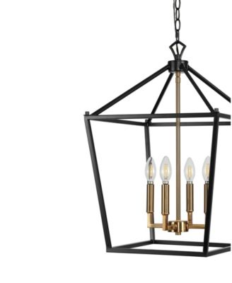 Pagoda 4-Bulb Lantern Metal LED Pendant