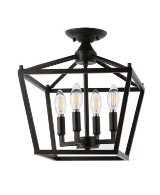 Plains Mini Lantern 4-Light Iron Modern Farmhouse LED Flush Mount