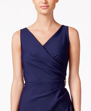 Alex evenings compression shop embellished ruched sheath dress
