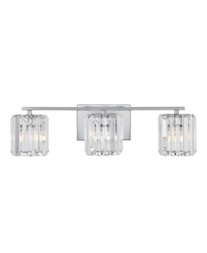 Jonathan Y Coco Prism Vintage-like 3-light Classic Glam Led Vanity Light In Silver-tone