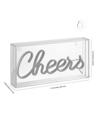 Cheers Contemporary Glam Acrylic Box USB Operated LED Neon Light