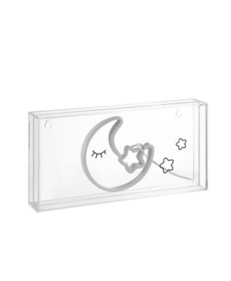 Moon Contemporary Glam Acrylic Box USB Operated LED Neon Light