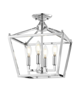 JONATHAN Y PLAINS MINI LANTERN 4-LIGHT IRON MODERN FARMHOUSE LED FLUSH MOUNT