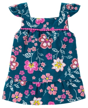 Toddler Girls Floral Linen Tank