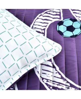 Kids Girls Soccer Kick 5-Pc. Quilt Set, Full/Queen