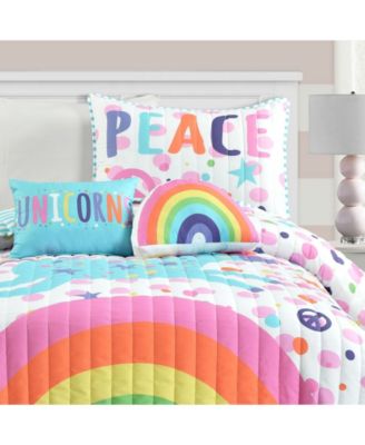 Kids Unicorn Rainbow 4-Pc. Quilt Set, Twin/Twin XL