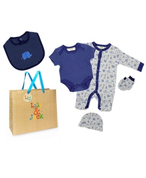 Baby Boys Animals Layette Gift Set in Mesh Bag 5 Piece