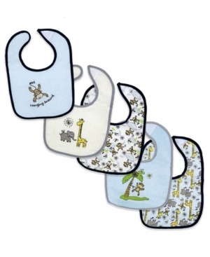 Baby Boys Monkey Terry Bibs Set Pack of 5
