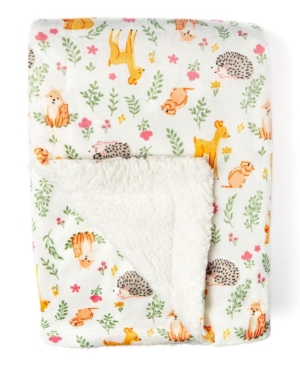 Baby Girls Fawn Pattern Mink Sherpa Blanket