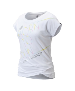 New Balance Big Girls Short Sleeve Born To Run Graphic Tee