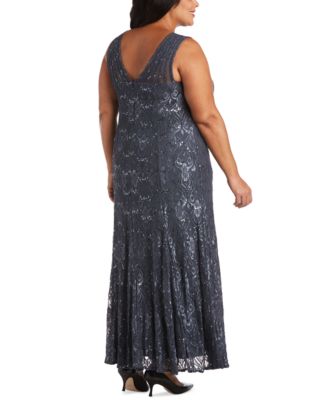 Plus Size Sequin Lace Gown