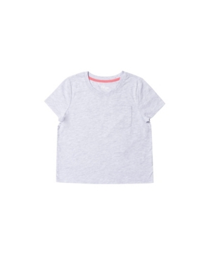Big Girls Short Sleeve Solid Cropped Pocket Tee