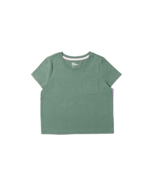 Big Girls Short Sleeve Solid Cropped Pocket Tee