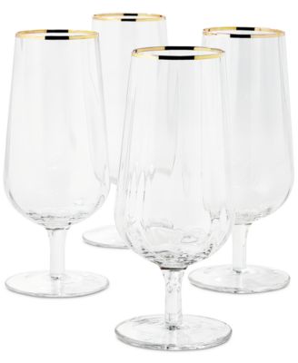 Optic Footed Water Glasses, Set of 4, Created for Macy's
