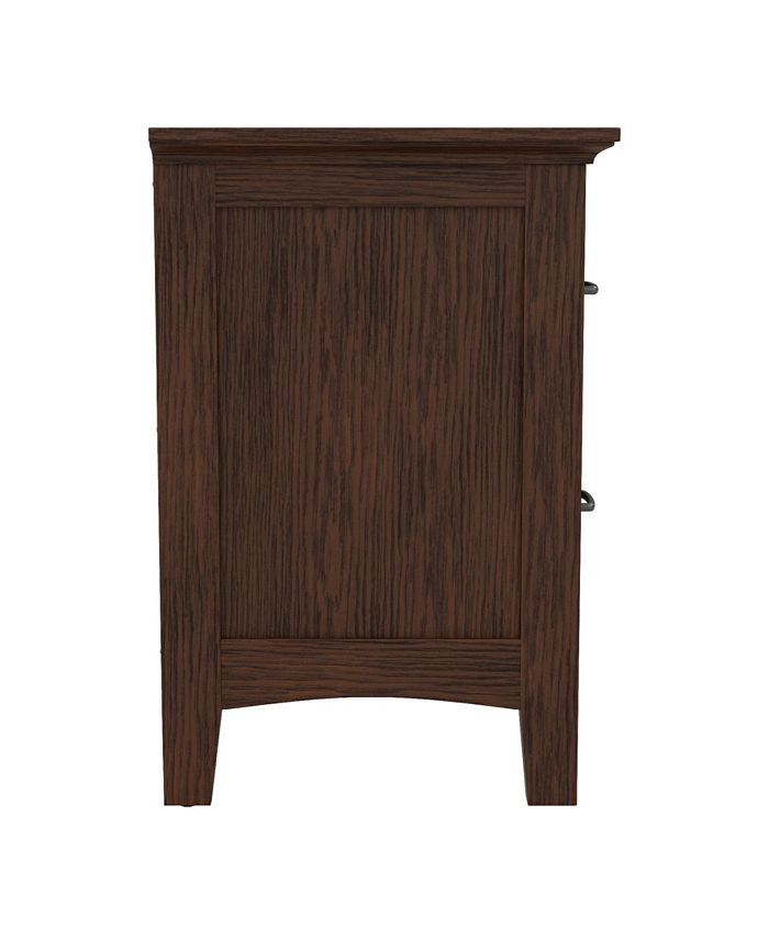OSP Home Furnishings Modern Mission 2 Drawer Nightstand with Tray - Macy's