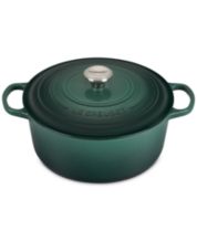 Turgla 4 Qt. Green Enameled Cast Iron Hecha Dutch Oven - 9-3/4 Dia. X 5H