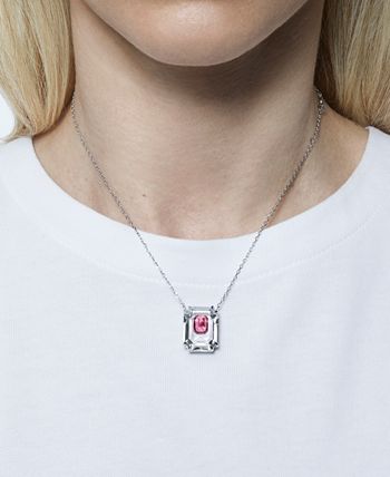 Swarovski - Silver-Tone Crystal 16-1/2" Adjustable Pendant Necklace