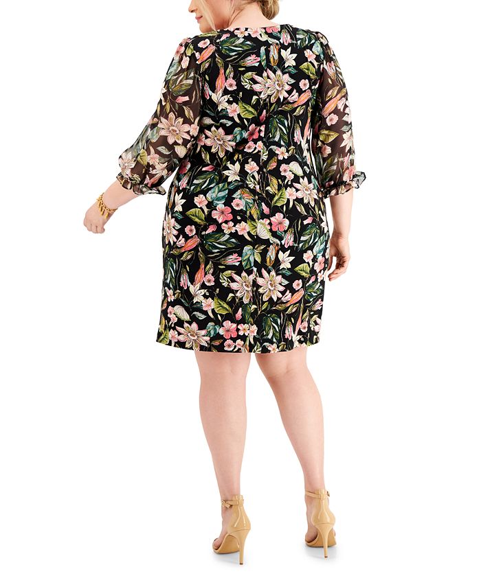 Connected Plus Size Printed Sheath Dress - Macy's