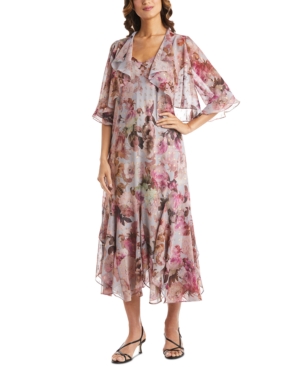 R & M Richards Petite 2-Pc Floral-Print Dress & Jacket