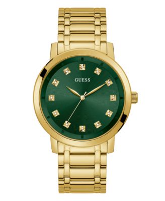 GUESS - Men's Diamond-Accent Gold-Tone Stainless Steel Watch 44mm