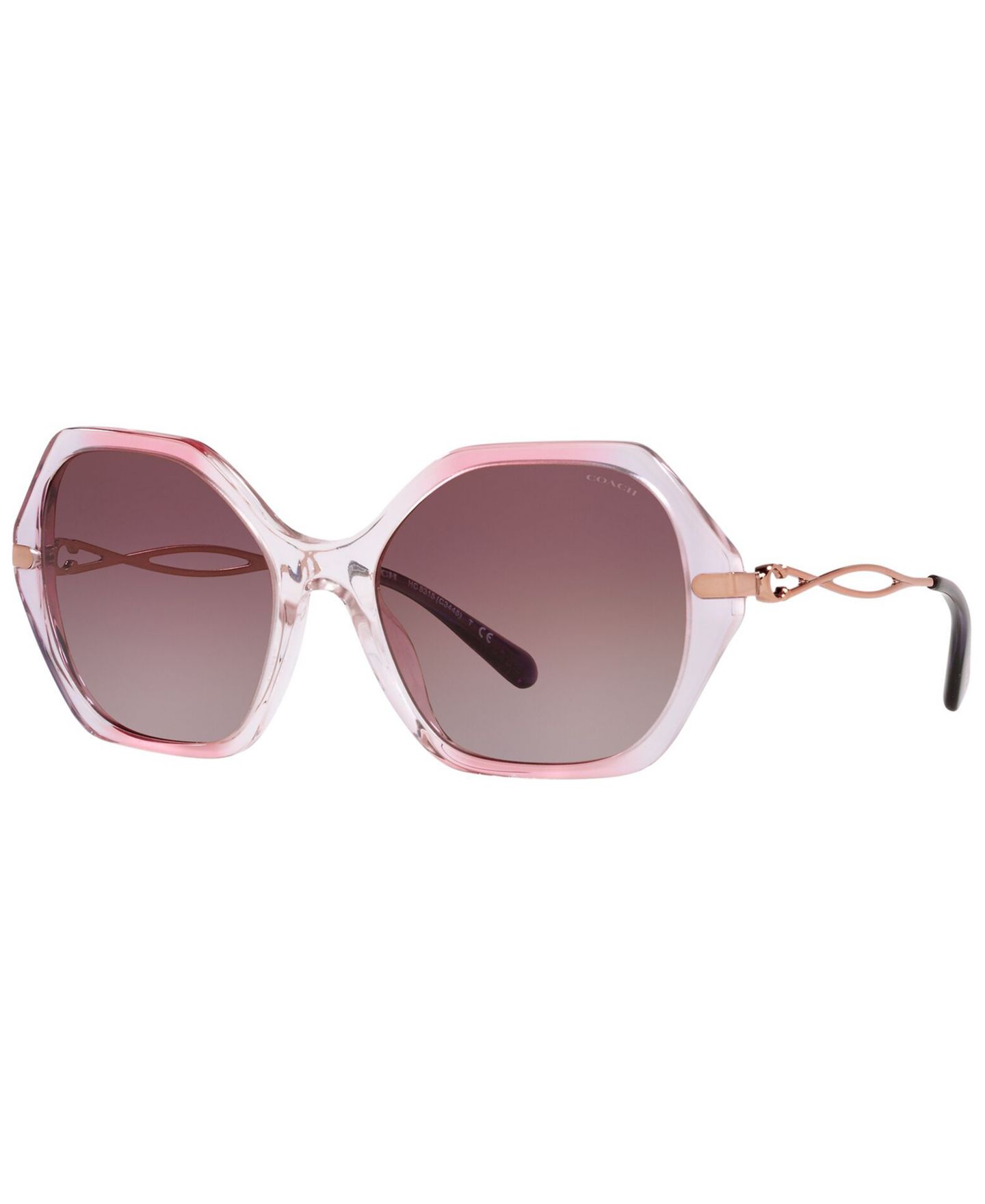 Женские солнцезащитные очки Coach Sunglasses, HC8315 57 C3445, цвет: Градиентный прозрачный фиолетовый / Фиолетовый градиентный — фото 1
