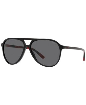 Polo Ralph Lauren Men's Sunglasses, Ph4173 59 In Shiny Black/grey