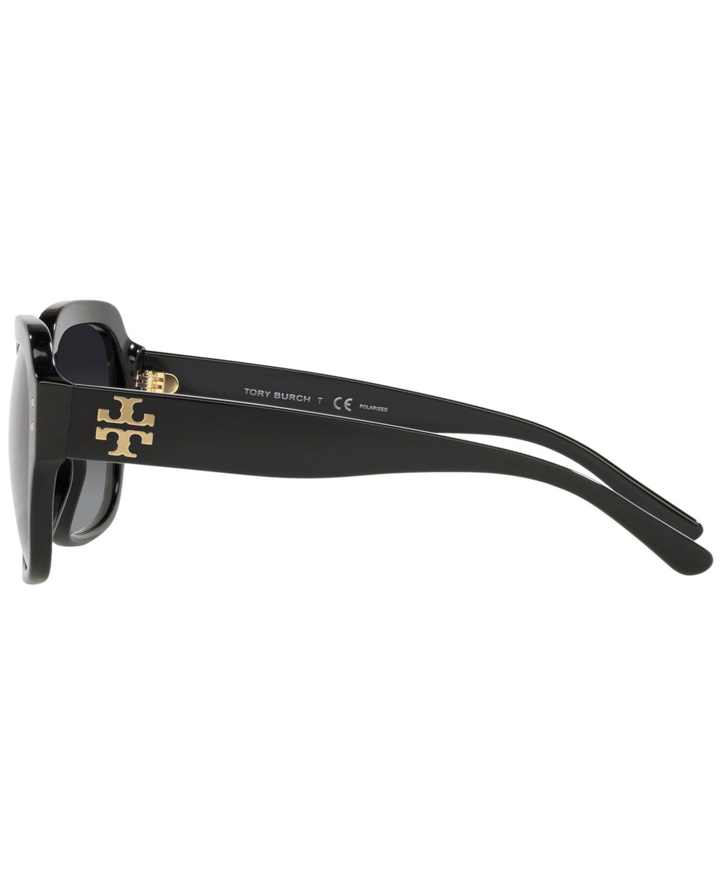 Женские солнцезащитные очки Tory Burch Polarized Sunglasses, TY7143U, цвет: Чёрный / Серый градиентный — фото 6