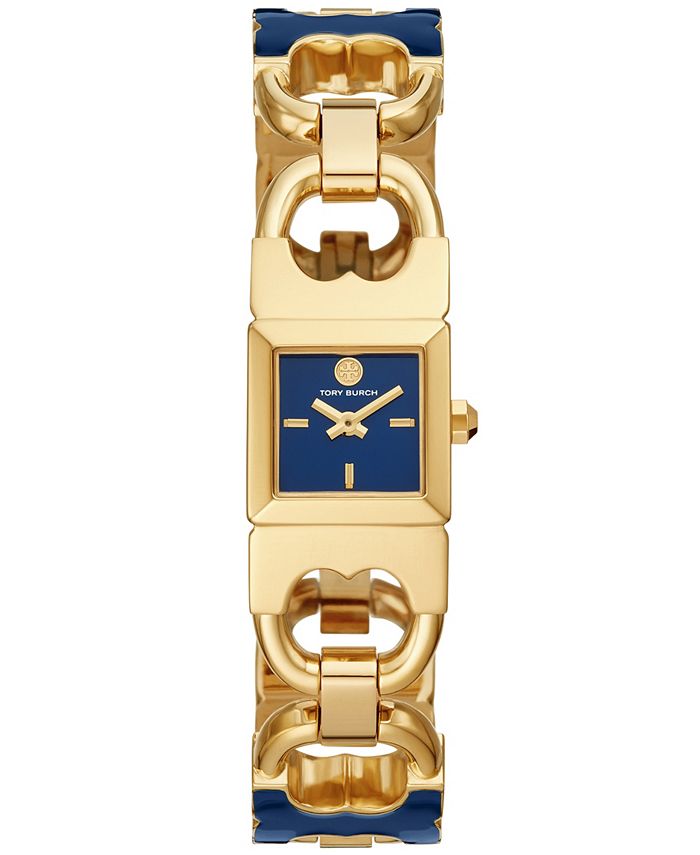 Tory Burch Women's Double T-Link Blue & Gold-Tone Stainless Steel Bracelet  Watch 22mm & Reviews - All Watches - Jewelry & Watches - Macy's