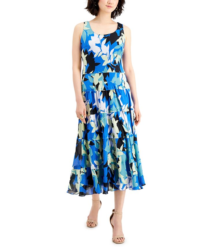 Nine West Printed Tiered Dress & Reviews - Dresses - Women - Macy's