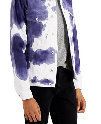 Denim Bay Men's Modern-Fit Stretch Tie-Dyed Denim Jacket - Macy's