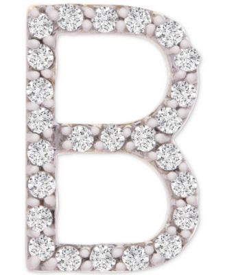 Wrapped - Diamond Initial B Single Stud Earring (1/20 ct. t.w.) in 14k Gold
