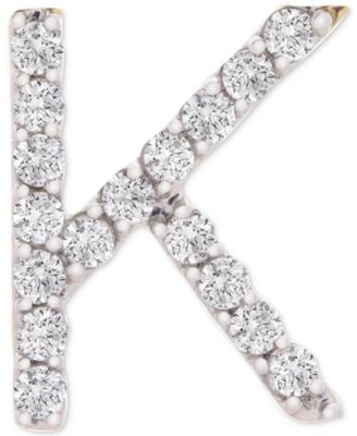 Wrapped Diamond Initial Single Stud Earring 120 ct tw in 14k Gold Created for Macys - K 600$