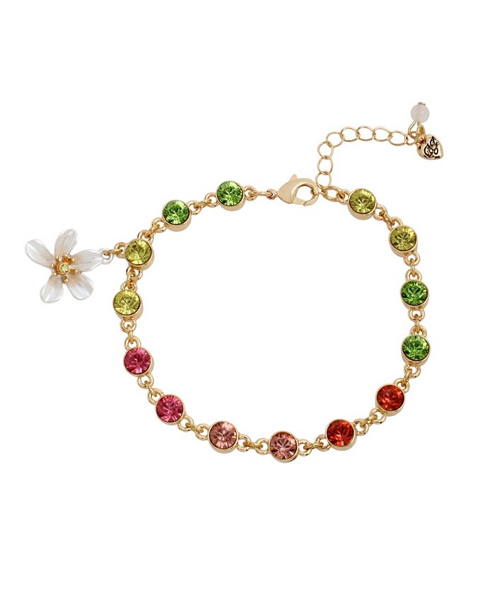 Betsey Johnson Stone Flower Charm Bracelet - Macy's