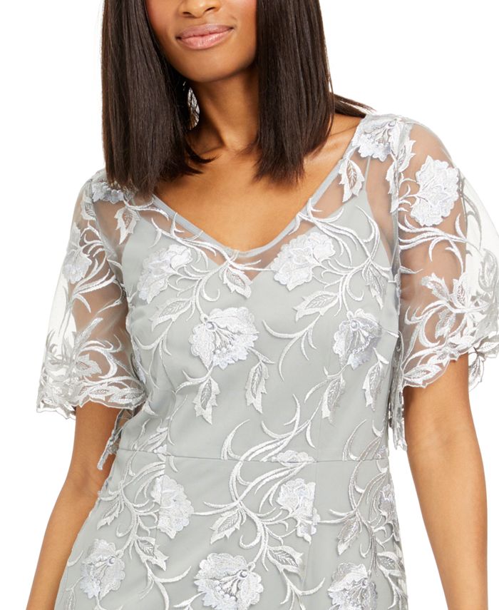 Alex Evenings Women's Embroidered Gown & Shawl Set Pink Size 12Petite main image 1