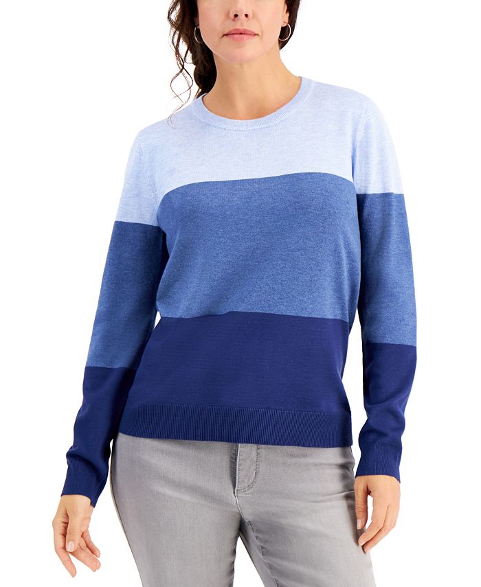 Karen Scott Colorblocked Sweater, Created for Macy's & Reviews