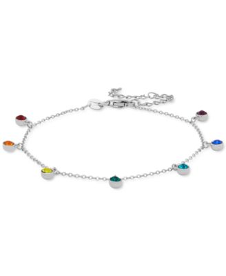 Macy's - Rainbow Crystal Dangle Bracelet in Sterling Silver