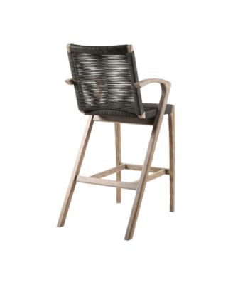 Brielle Outdoor Eucalyptus Wood and Rope Counter and Bar Height Stool