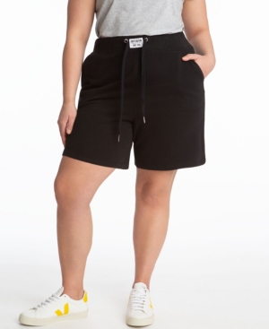 JUICY COUTURE PLUS SIZE LOGO PATCH HIGH WAISTED SHORTS