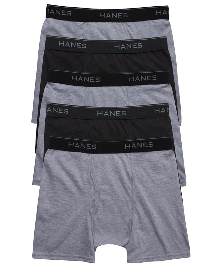 Hanes Men's Big Boxer Brief (Pack of 3), Black/Grey, X-Large
