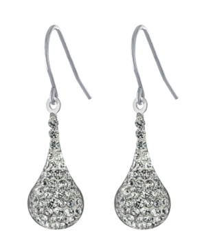 Giani Bernini Pave Crystal Wire Teardrop Earrings In Sterling Silver In White